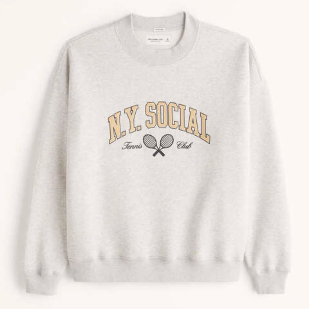 New! [A&F] Varsity Graphic Crew Sweatshirt